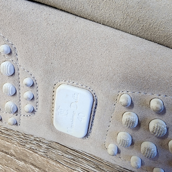 MASSIMO DUTTI Tan Suede Leather Slip On Fringe Moccasin Loafer Shoe 40 - Picture 7 of 8